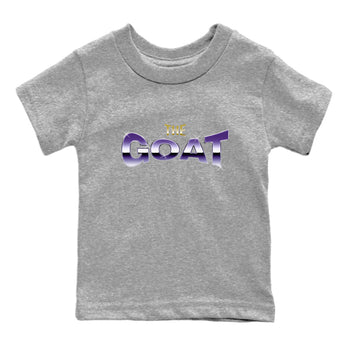 Air Jordan 12 Field Purple Sneaker Match Tees The Goat Sneaker Tees AJJordan 12 Lakers Sneaker Release Tees Kids Shirts Heather Grey 2