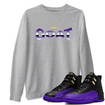 Air Jordan 12 Field Purple Sneaker Match Tees The Goat Sneaker Tees AJJordan 12 Lakers Sneaker Release Tees Unisex Shirts Heather Grey 1