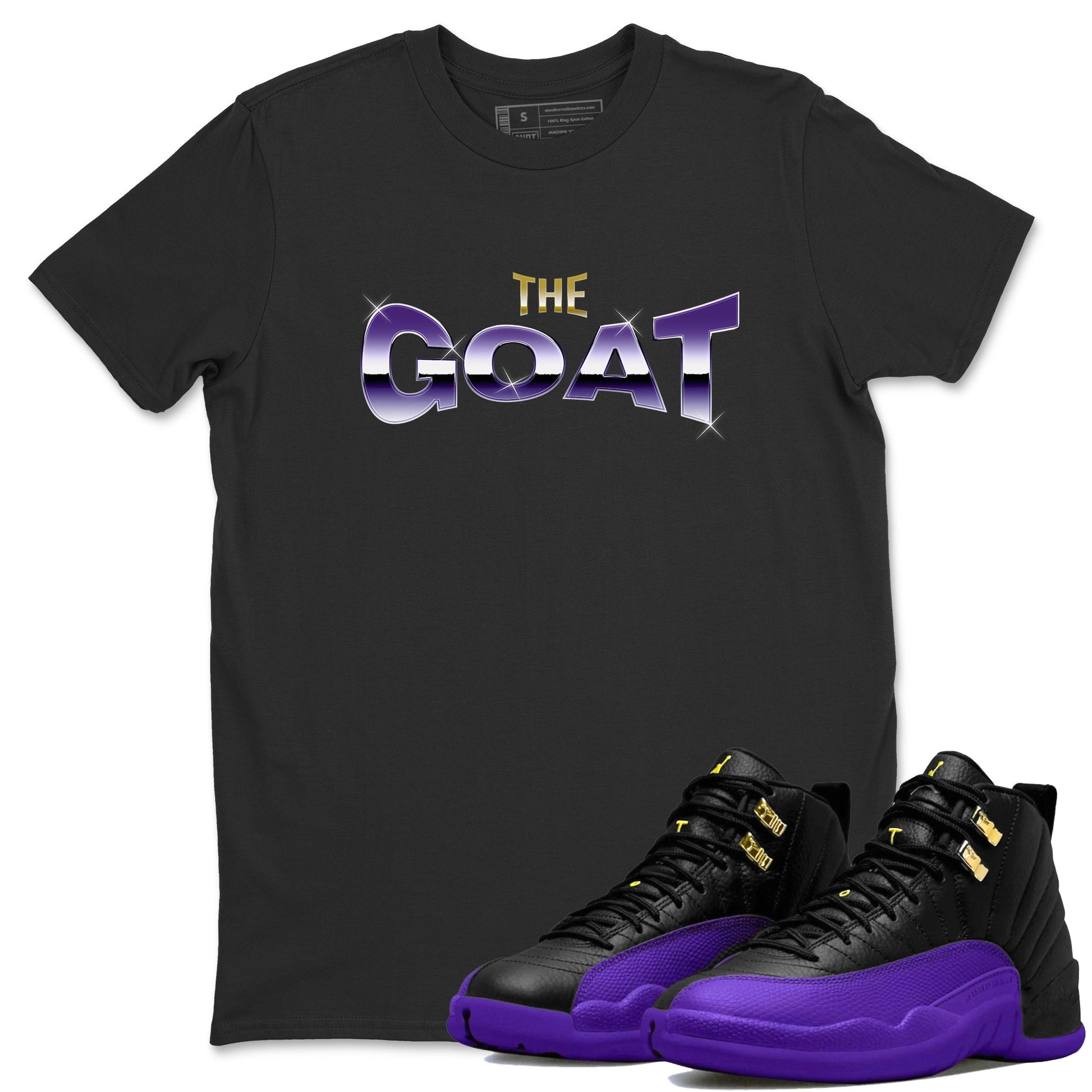 Air Jordan 12 Field Purple Sneaker Match Tees The Goat Sneaker Tees AJJordan 12 Lakers Sneaker Release Tees Unisex Shirts Black 1