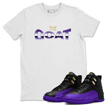 Air Jordan 12 Field Purple Sneaker Match Tees The Goat Sneaker Tees AJJordan 12 Lakers Sneaker Release Tees Unisex Shirts White 1