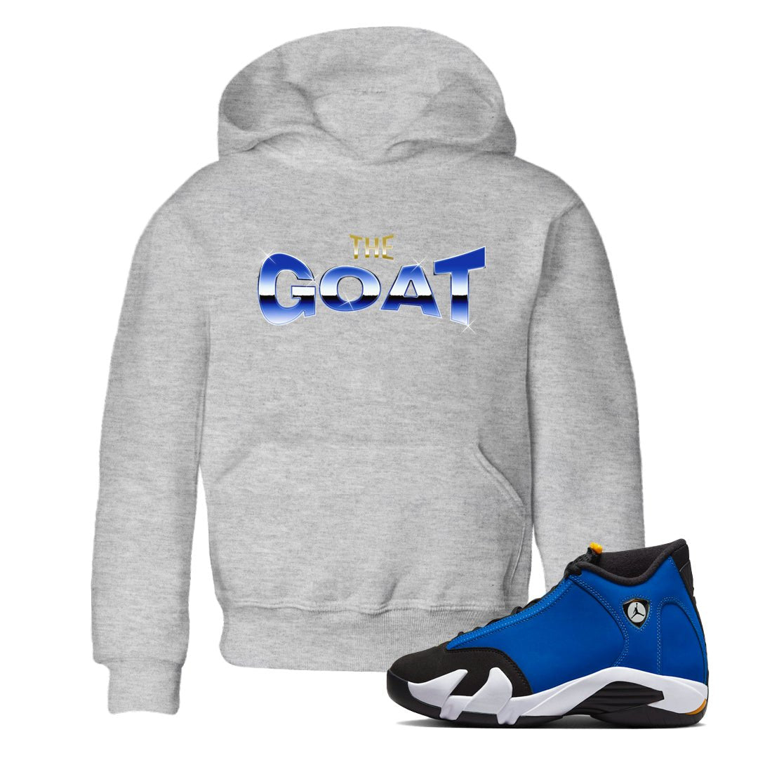 Air Jordan 14 Laney Sneaker Match Tees The Goat Sneaker Tees AJ14 Laney Sneaker Release Tees Kids Shirts Heather Grey 1