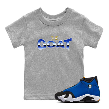 Air Jordan 14 Laney Sneaker Match Tees The Goat Sneaker Tees AJ14 Laney Sneaker Release Tees Kids Shirts Heather Grey 1