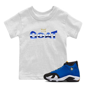 Air Jordan 14 Laney Sneaker Match Tees The Goat Sneaker Tees AJ14 Laney Sneaker Release Tees Kids Shirts White 1