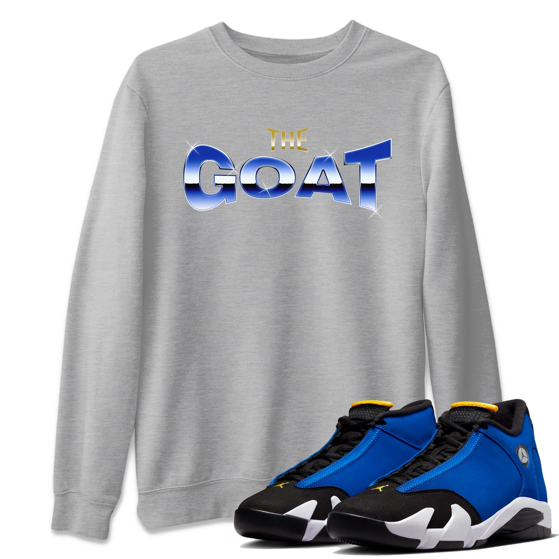 Air Jordan 14 Laney Sneaker Match Tees The Goat Sneaker Tees AJ14 Laney Sneaker Release Tees Unisex Shirts Heather Grey 1