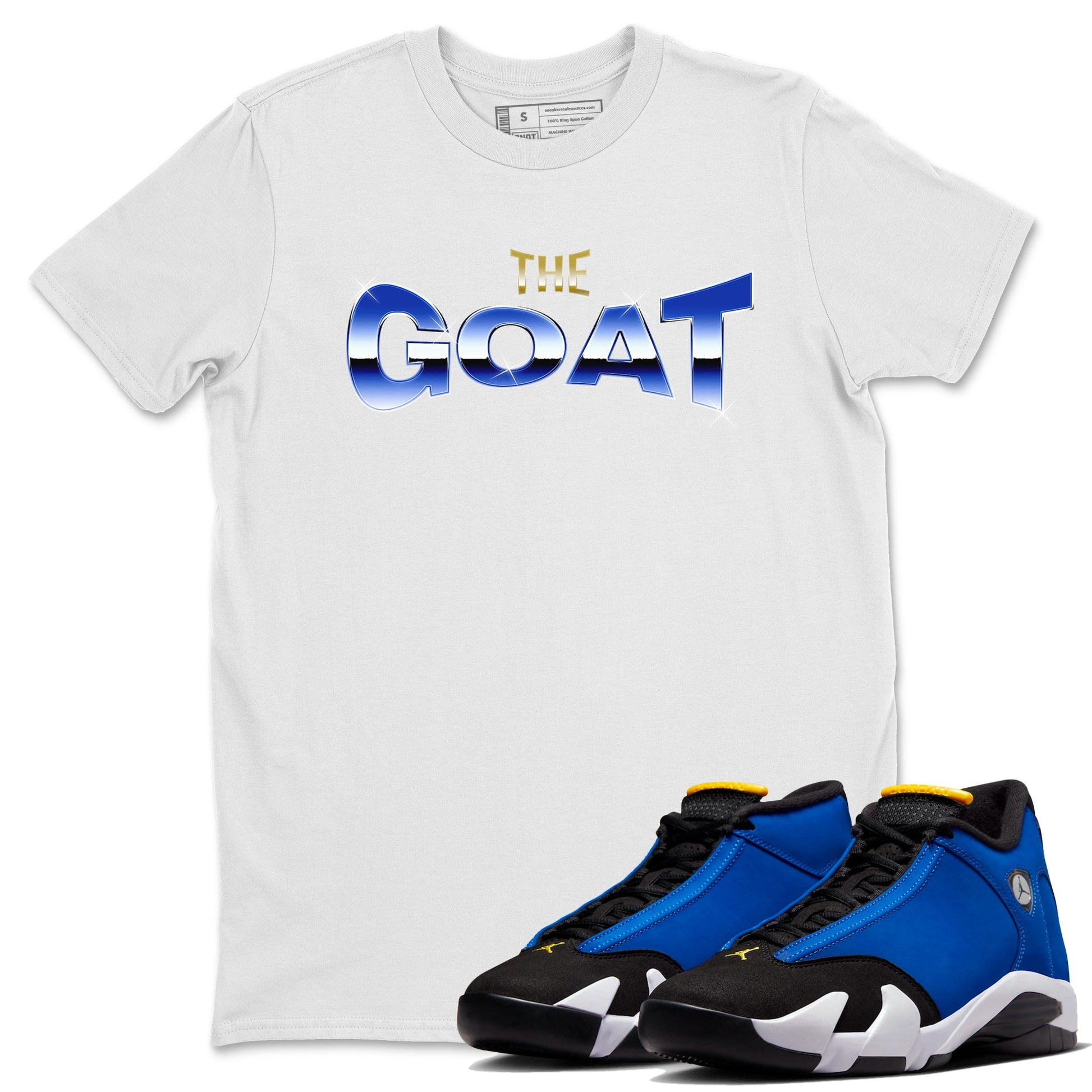 Air Jordan 14 Laney Sneaker Match Tees The Goat Sneaker Tees AJ14 Laney Sneaker Release Tees Unisex Shirts White 1