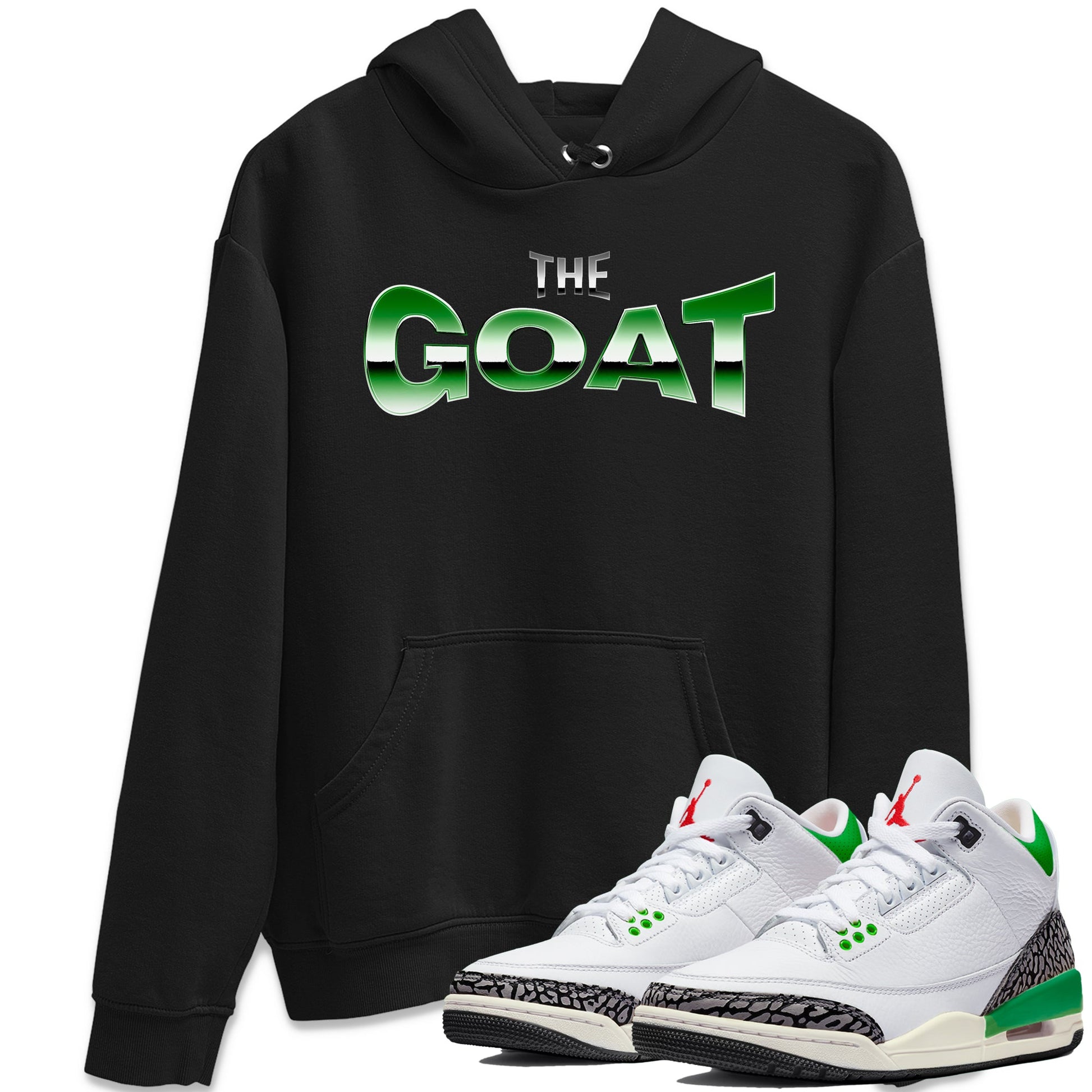 Air Jordan 3 Lucky Green Sneaker Match Tees The GOAT Sneaker Tees AJ3 Lucky Green Sneaker Release Tees Unisex Shirts Black 1
