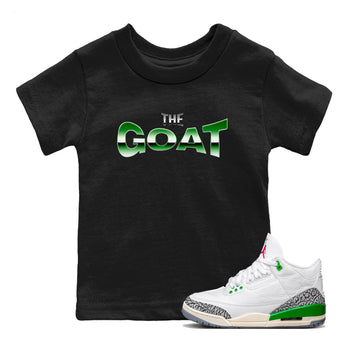Air Jordan 3 Lucky Green Sneaker Match Tees The GOAT Sneaker Tees AJ3 Lucky Green Sneaker Release Tees Kids Shirts Black 1