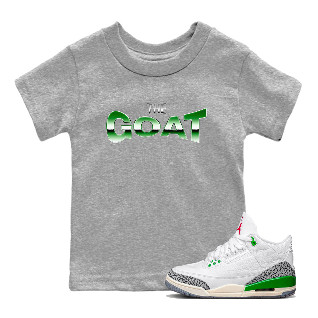 Air Jordan 3 Lucky Green Sneaker Match Tees The GOAT Sneaker Tees AJ3 Lucky Green Sneaker Release Tees  Heather Grey 1