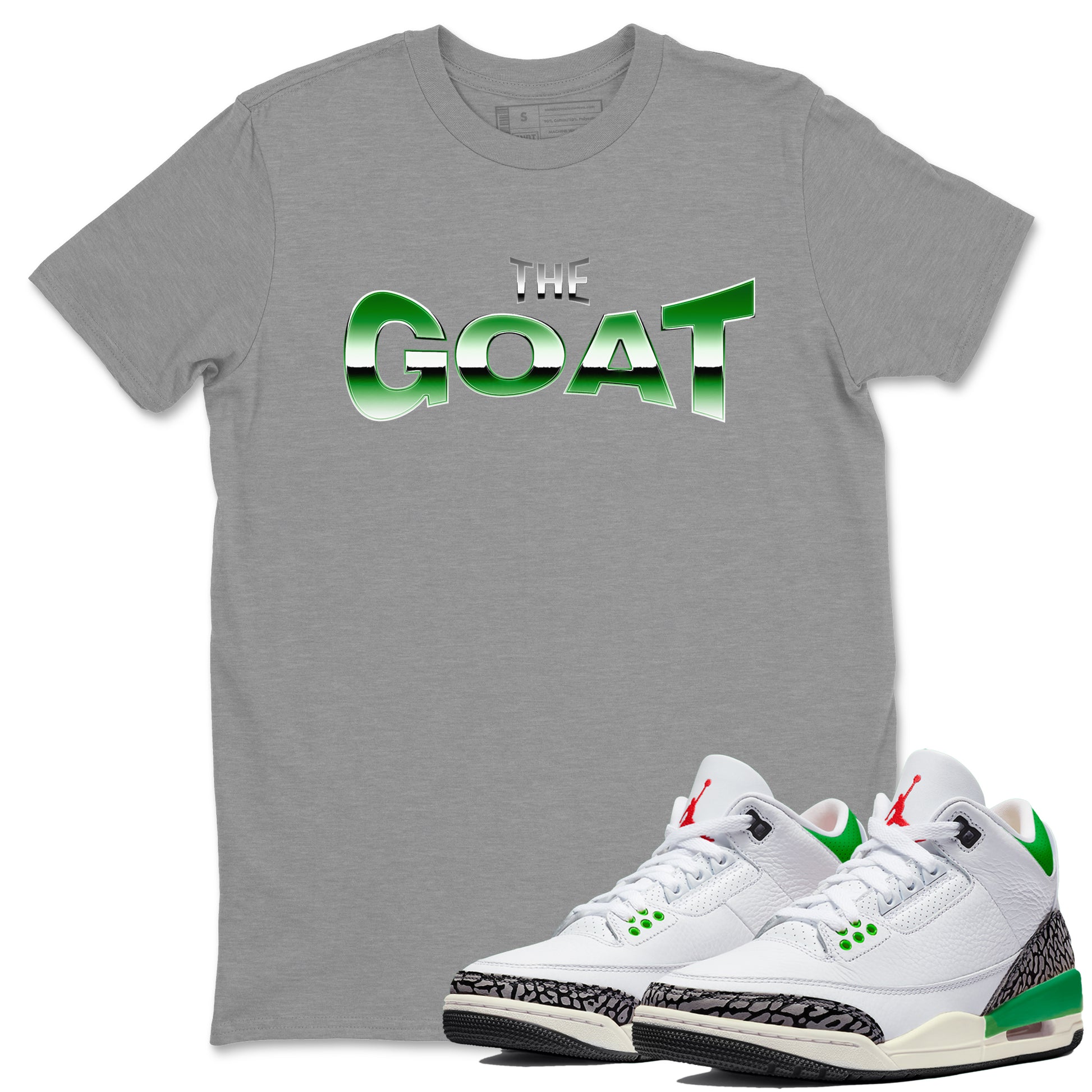 Air Jordan 3 Lucky Green Sneaker Match Tees The GOAT Sneaker Tees AJ3 Lucky Green Sneaker Release Tees Unisex Shirts Black 1