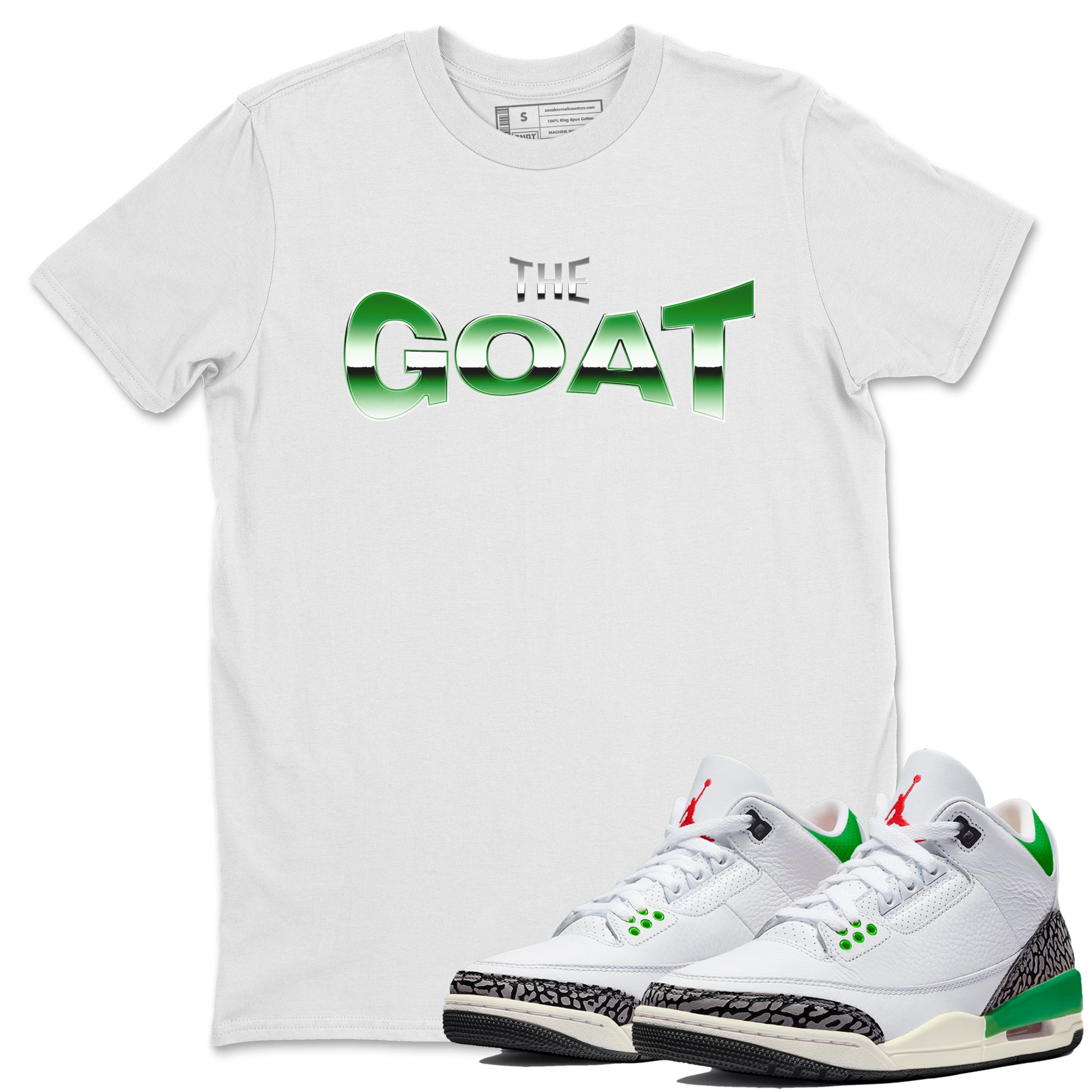 Air Jordan 3 Lucky Green Sneaker Match Tees The GOAT Sneaker Tees AJ3 Lucky Green Sneaker Release Tees Unisex Shirts Black 1