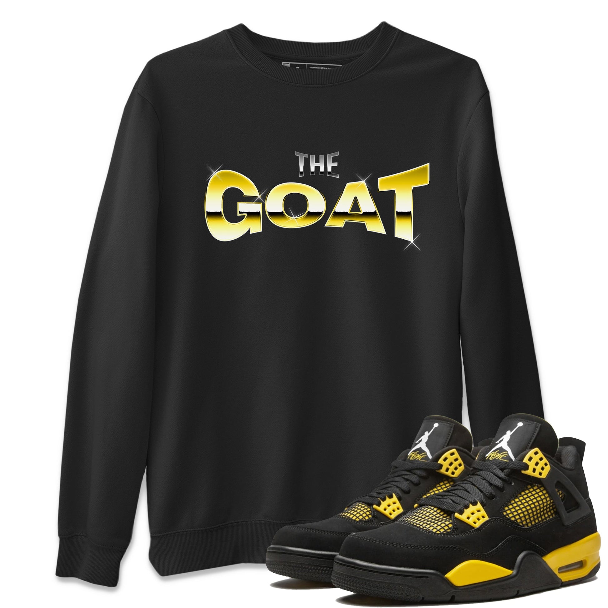 Air Jordan 4 Thunder The Goat Crew Neck Sneaker Tees AJ4 Thunder JumpmanSneaker T-Shirts Washing and Care Tip