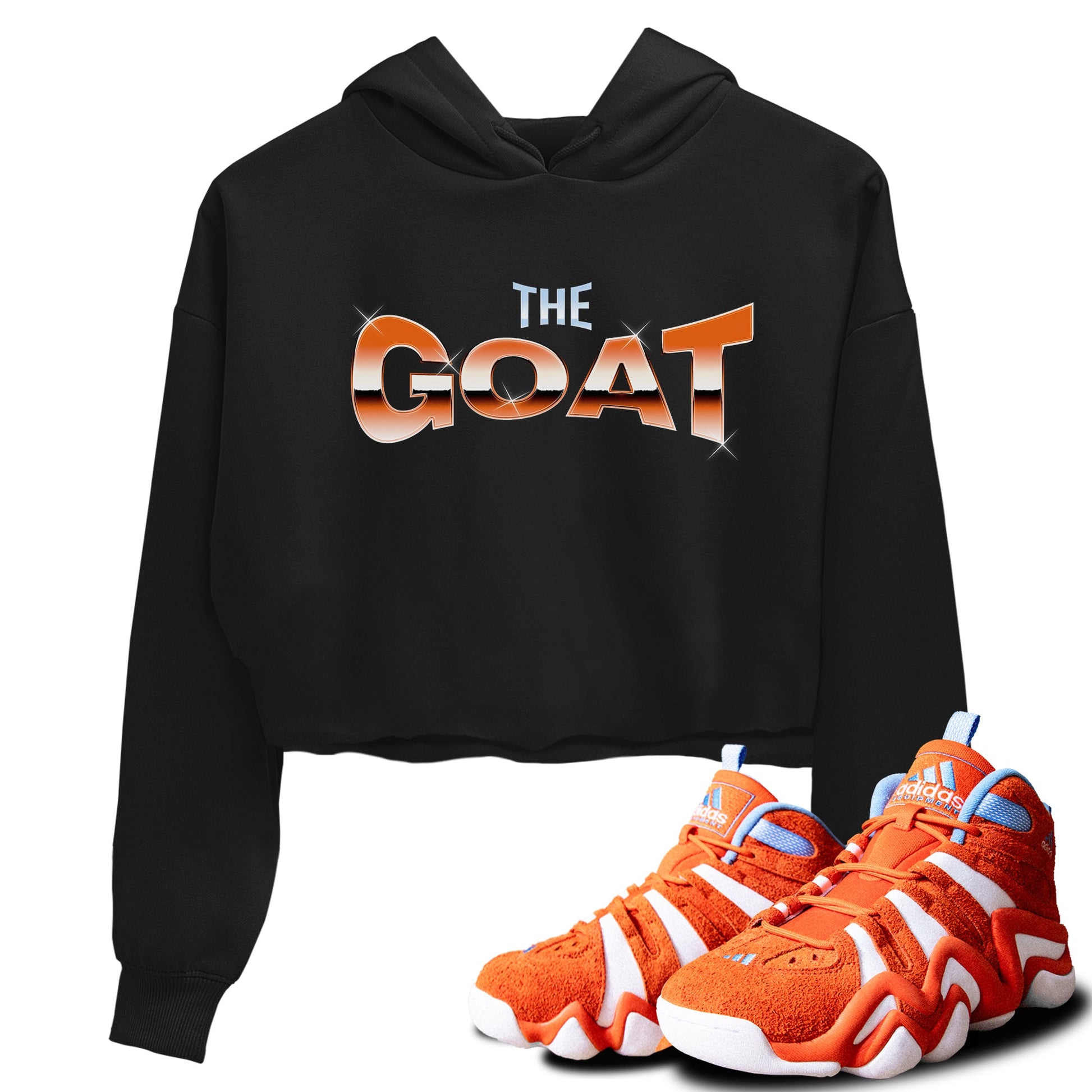 Crazy 8 Team Orange shirt to match jordans The Goat sneaker tees Adidas Crazy 8 Team Orange SNRT Sneaker Release Tees Black 1 Crop T-Shirt