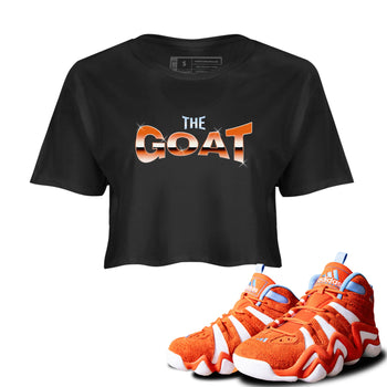 Crazy 8 Team Orange shirt to match jordans The Goat sneaker tees Adidas Crazy 8 Team Orange SNRT Sneaker Release Tees Black 1 Crop T-Shirt