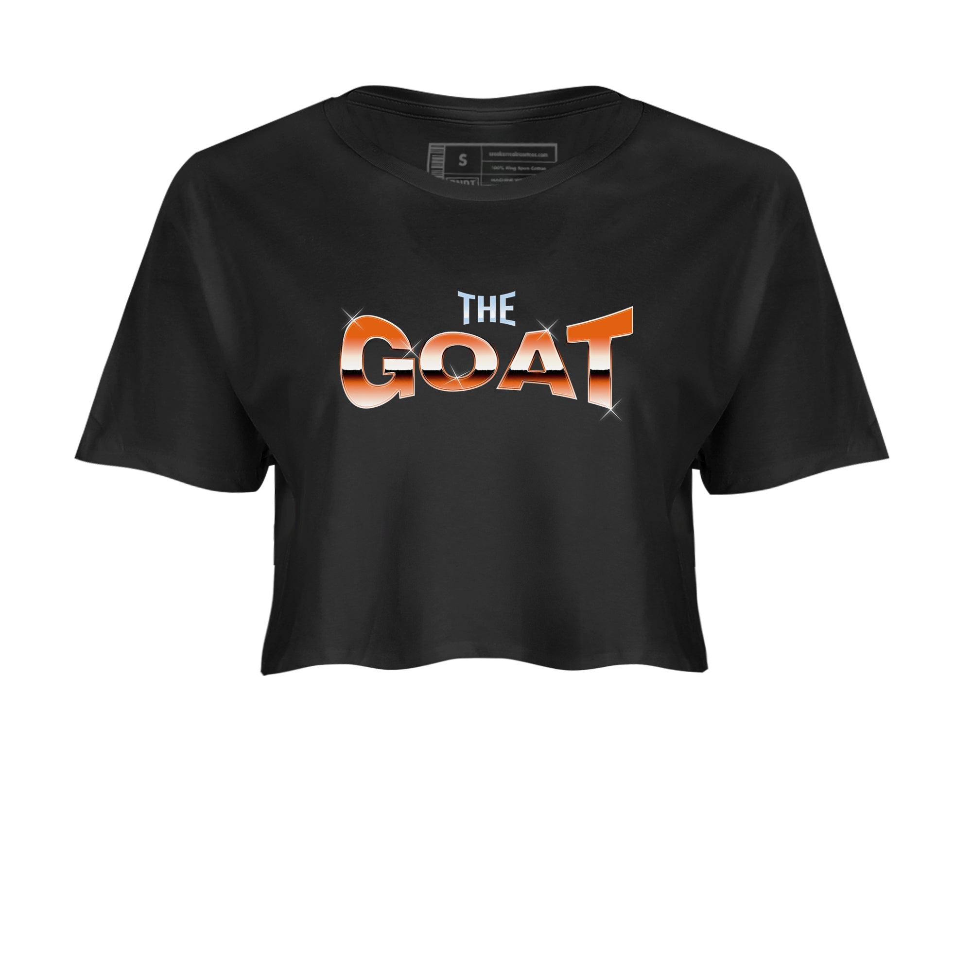 Crazy 8 Team Orange shirt to match jordans The Goat sneaker tees Adidas Crazy 8 Team Orange SNRT Sneaker Release Tees Black 2 Crop T-Shirt