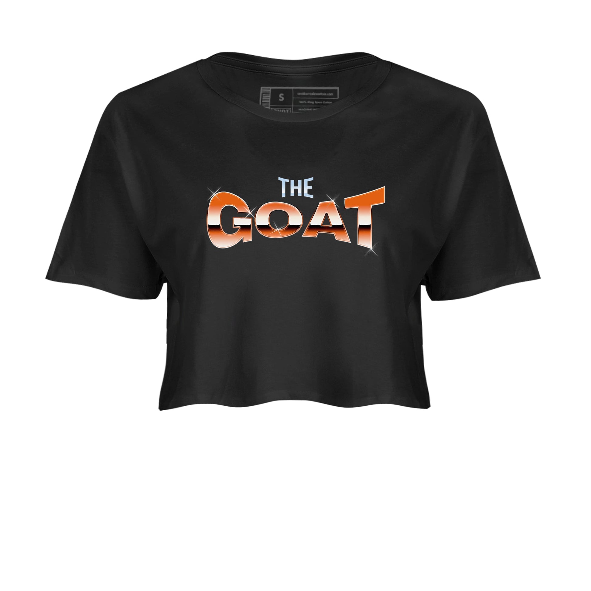Crazy 8 Team Orange shirt to match jordans The Goat sneaker tees Adidas Crazy 8 Team Orange SNRT Sneaker Release Tees Black 2 Crop T-Shirt