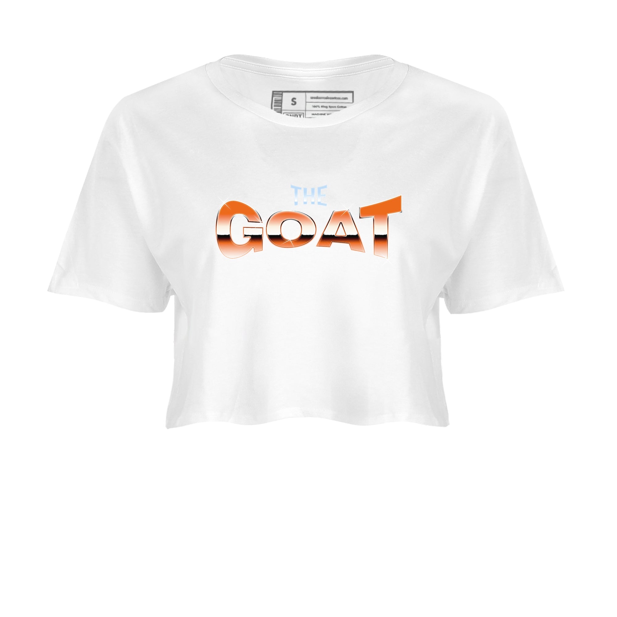 Crazy 8 Team Orange shirt to match jordans The Goat sneaker tees Adidas Crazy 8 Team Orange SNRT Sneaker Release Tees White 2 Crop T-Shirt
