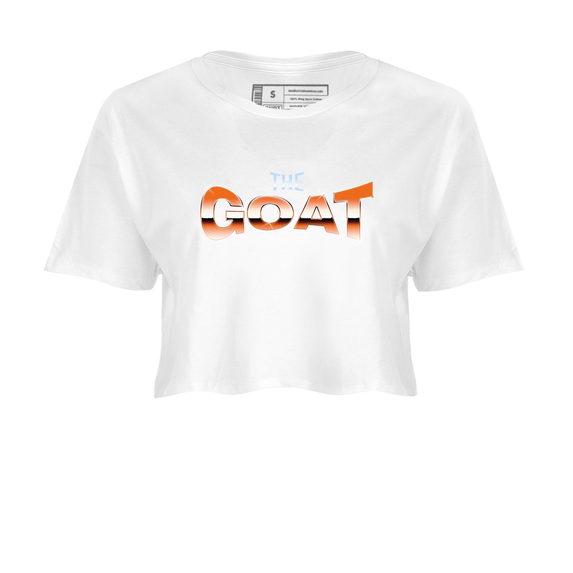 Crazy 8 Team Orange shirt to match jordans The Goat sneaker tees Adidas Crazy 8 Team Orange SNRT Sneaker Release Tees White 2 Crop T-Shirt