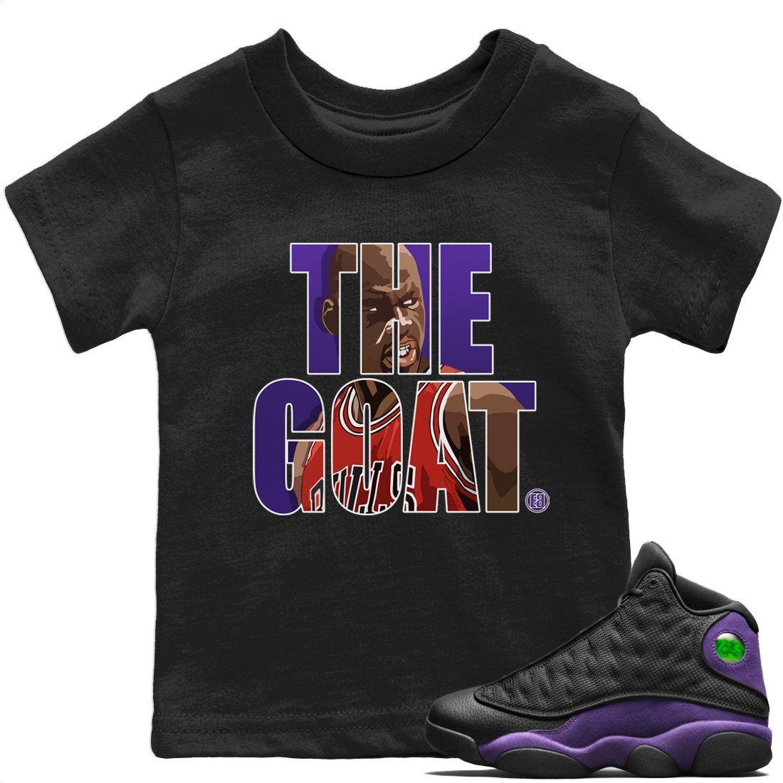 Jordan 13 Court Purple Sneaker Match Tees The Goat Sneaker Tees Jordan 13 Court Purple Sneaker Release Tees Kids Shirts