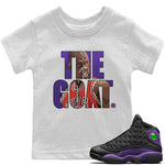 Jordan 13 Court Purple Sneaker Match Tees The Goat Sneaker Tees Jordan 13 Court Purple Sneaker Release Tees Kids Shirts