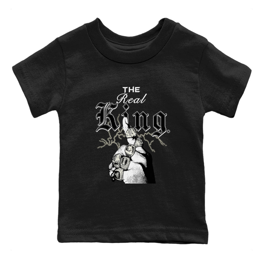 11s Gratitude shirt to match jordans The Real King sneaker tees Air Jordan 11 Gratitude SNRT Sneaker Tees Baby Toddler Black 2 T-Shirt
