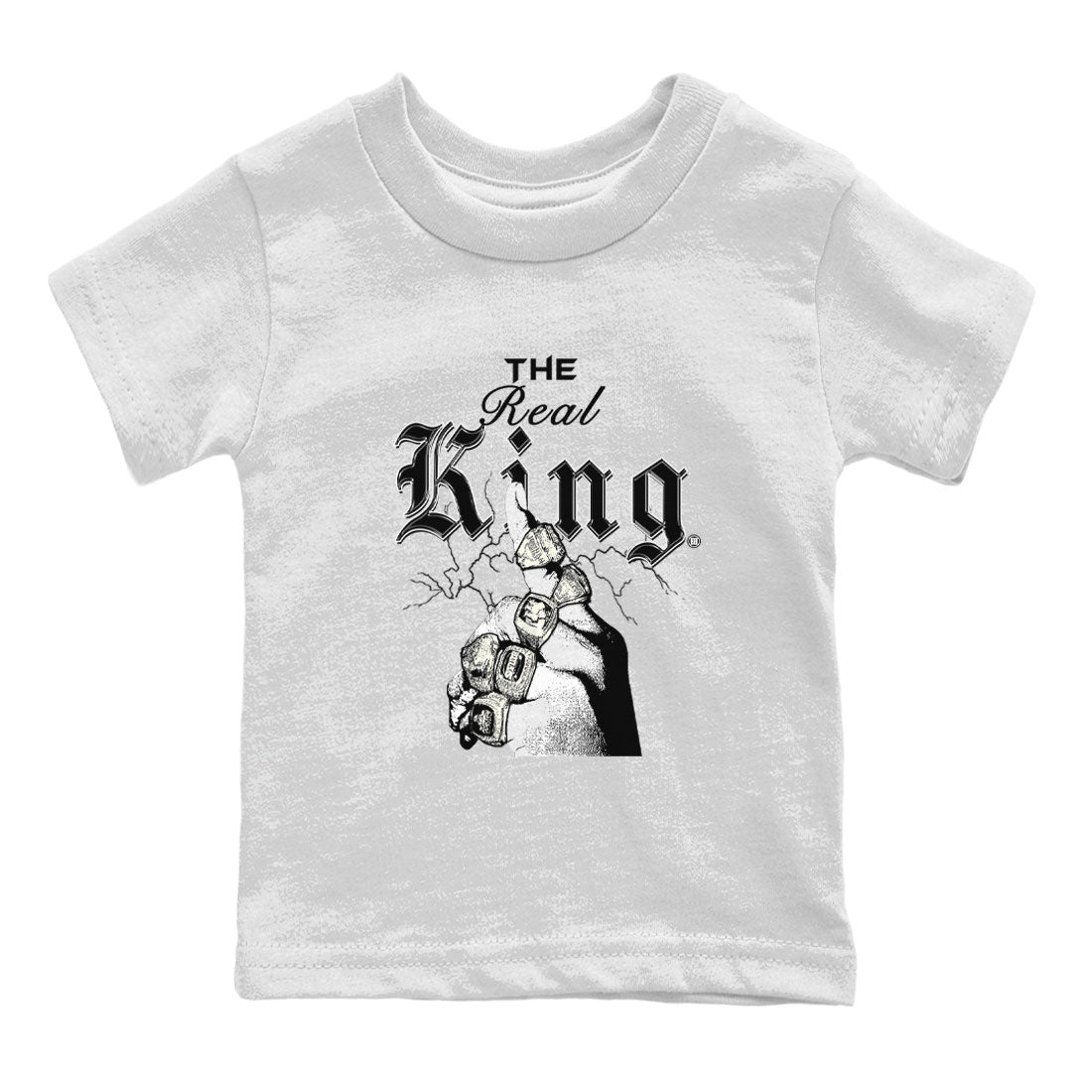 11s Gratitude shirt to match jordans The Real King sneaker tees Air Jordan 11 Gratitude SNRT Sneaker Tees Baby Toddler White 2 T-Shirt