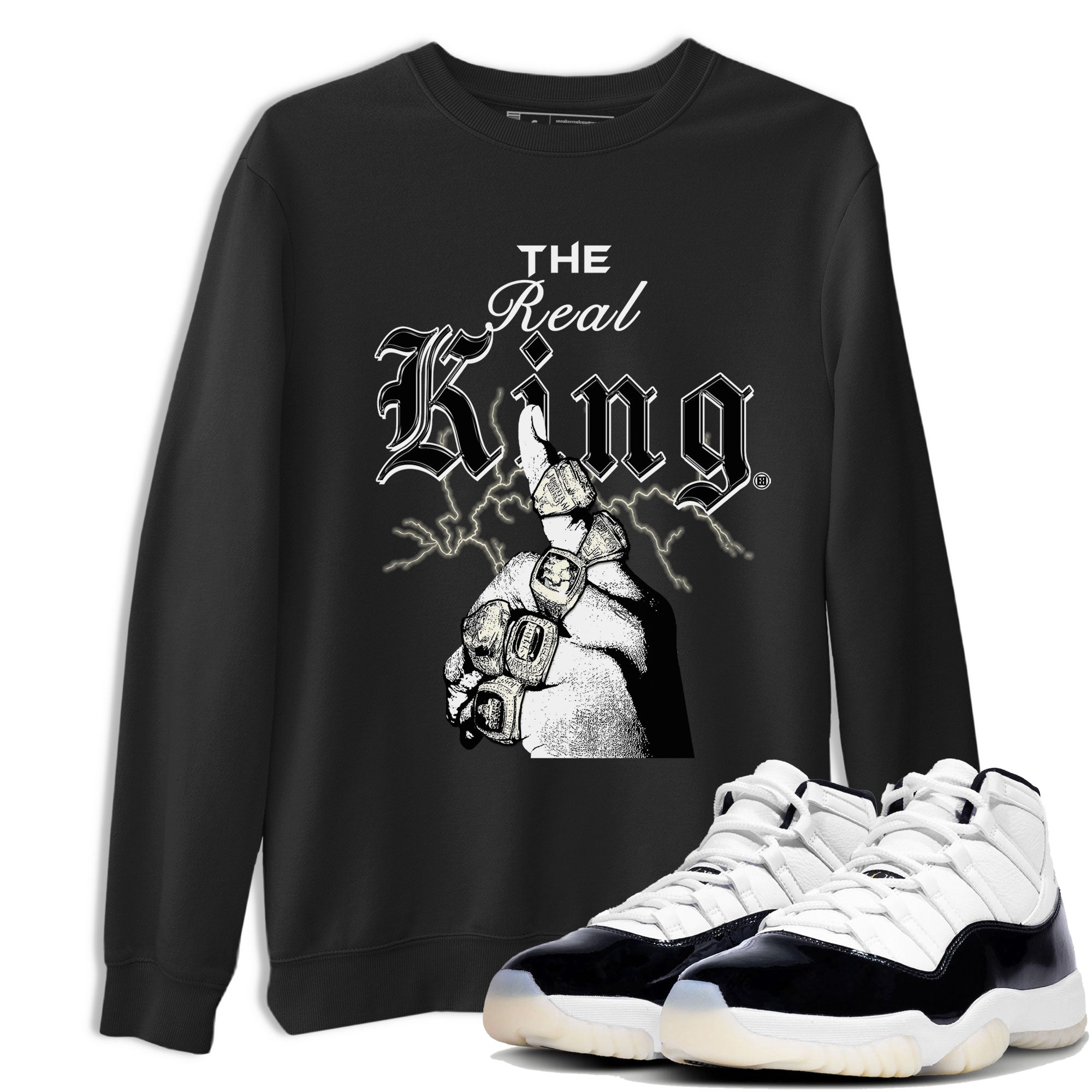 11s Gratitude shirt to match jordans The Real King sneaker tees Air Jordan 11 Retro Gratitude SNRT Sneaker Tees Streetwear Casual Fit Black 1 T-Shirt