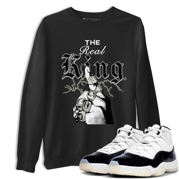 11s Gratitude shirt to match jordans The Real King sneaker tees Air Jordan 11 Retro Gratitude SNRT Sneaker Tees Streetwear Casual Fit Black 1 T-Shirt