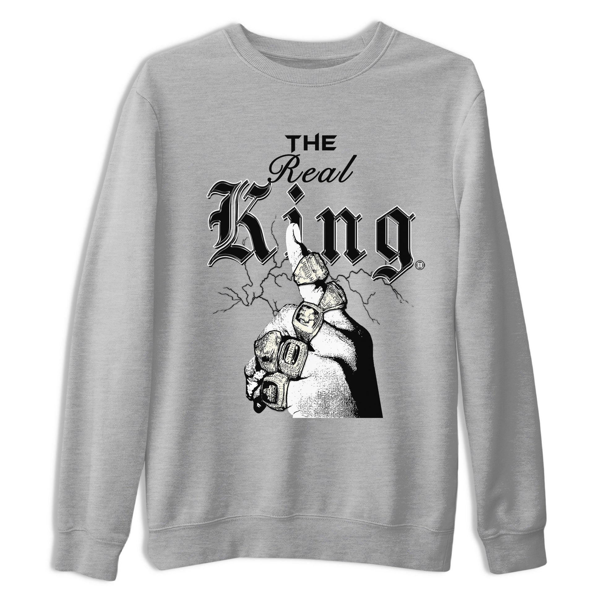 11s Gratitude shirt to match jordans The Real King sneaker tees Air Jordan 11 Retro Gratitude SNRT Sneaker Tees Streetwear Casual Fit Heather Grey 2 T-Shirt