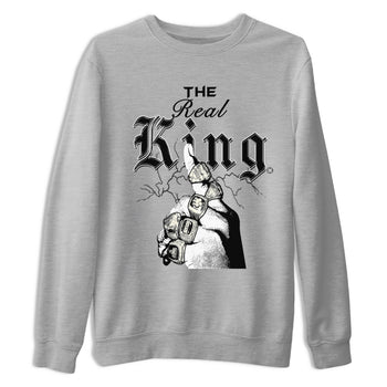 11s Gratitude shirt to match jordans The Real King sneaker tees Air Jordan 11 Retro Gratitude SNRT Sneaker Tees Streetwear Casual Fit Heather Grey 2 T-Shirt
