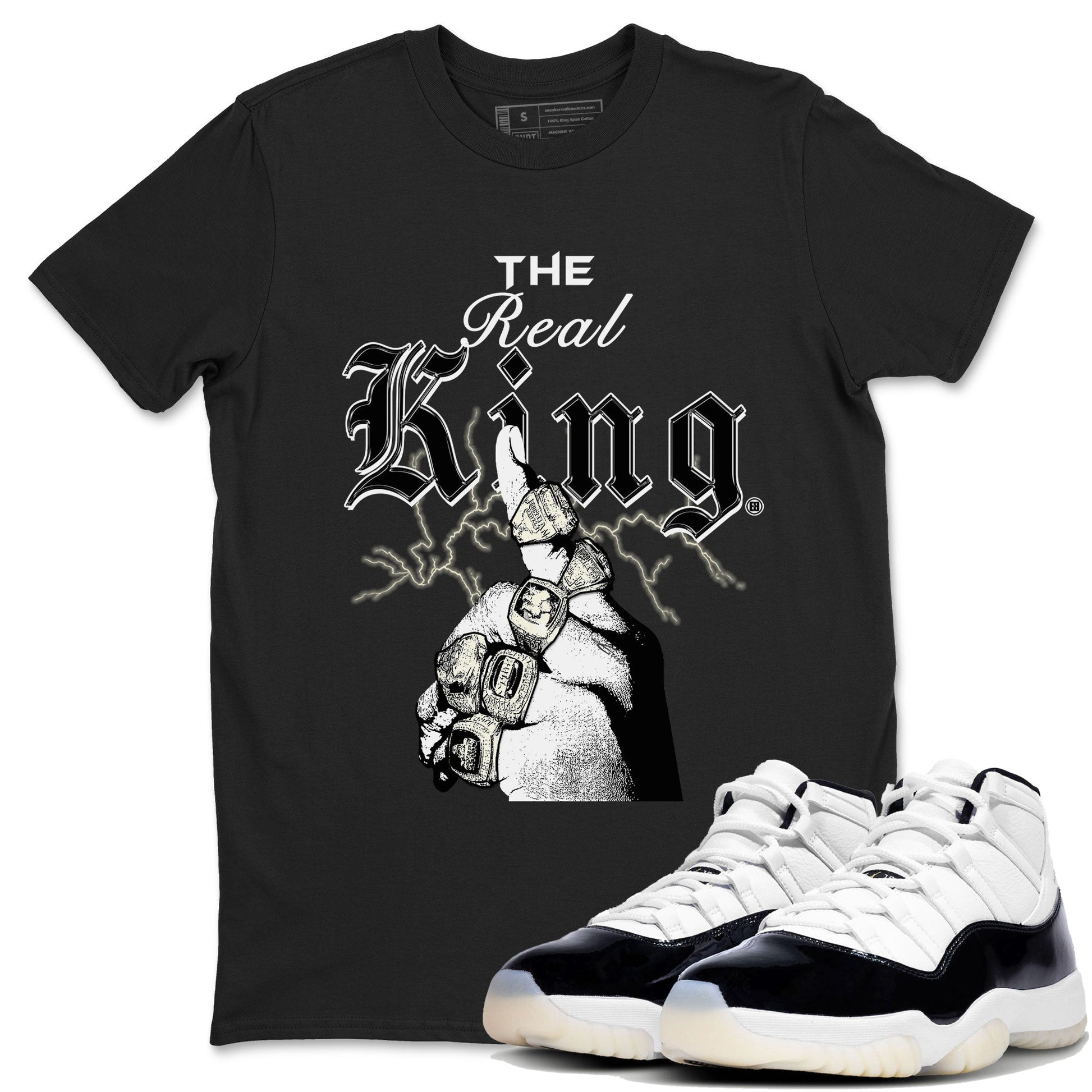 11s Gratitude shirt to match jordans The Real King sneaker tees Air Jordan 11 Retro Gratitude SNRT Sneaker Tees Streetwear Casual Fit Black 1 T-Shirt