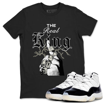 11s Gratitude shirt to match jordans The Real King sneaker tees Air Jordan 11 Retro Gratitude SNRT Sneaker Tees Streetwear Casual Fit Black 1 T-Shirt