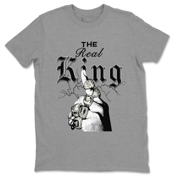 11s Gratitude shirt to match jordans The Real King sneaker tees Air Jordan 11 Retro Gratitude SNRT Sneaker Tees Streetwear Casual Fit Heather Grey 2 T-Shirt
