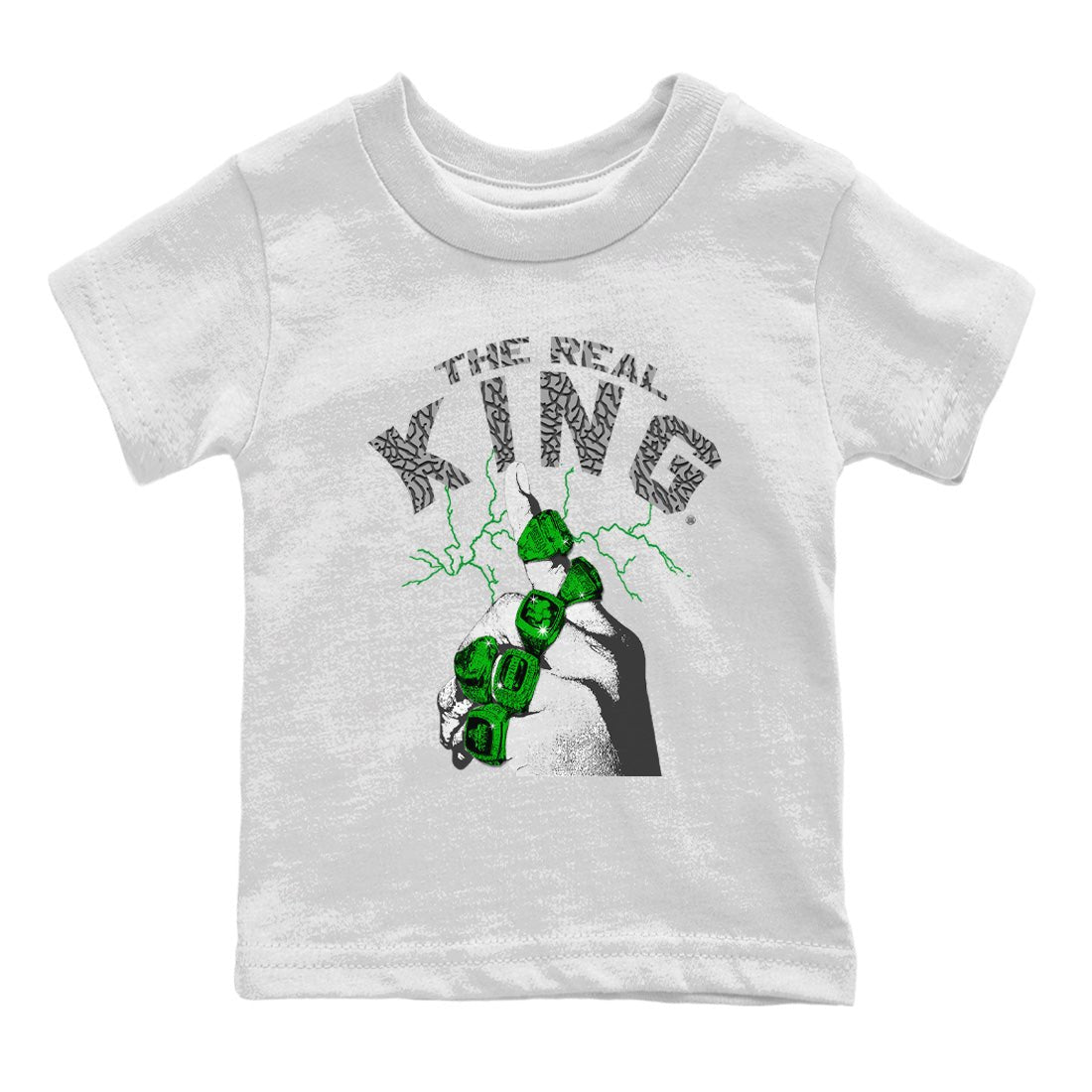 Air Jordan 3 Lucky Green The Real King Baby and Kids Sneaker Tees Jordan 3 Retro Lucky Green Kids Sneaker Tees Washing and Care Tip