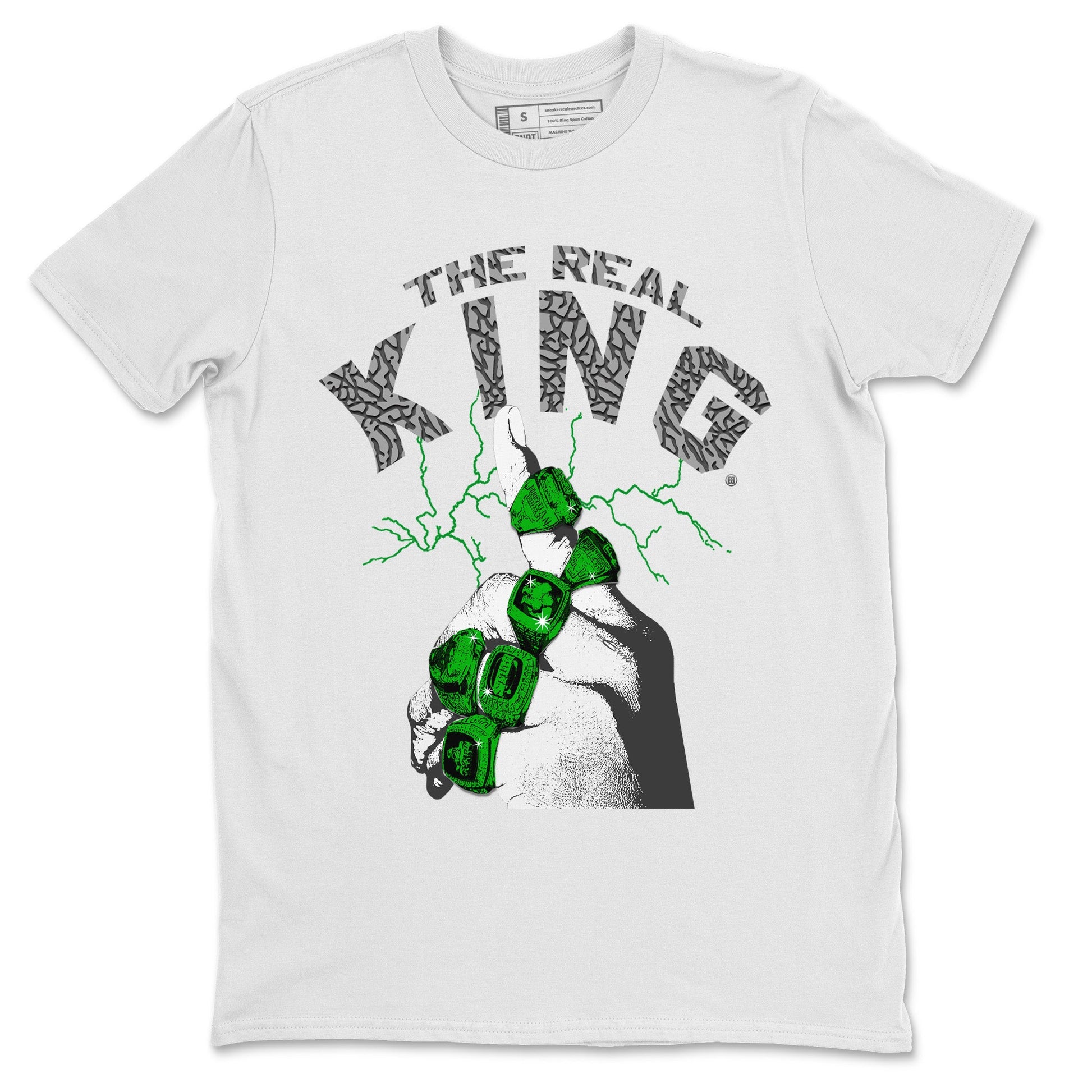 Air Jordan 3 Lucky Green Sneaker Match Tees The Real King Sneaker Tees Jordan 3 Retro Lucky Green Sneaker Release Tees Unisex Shirts White 2