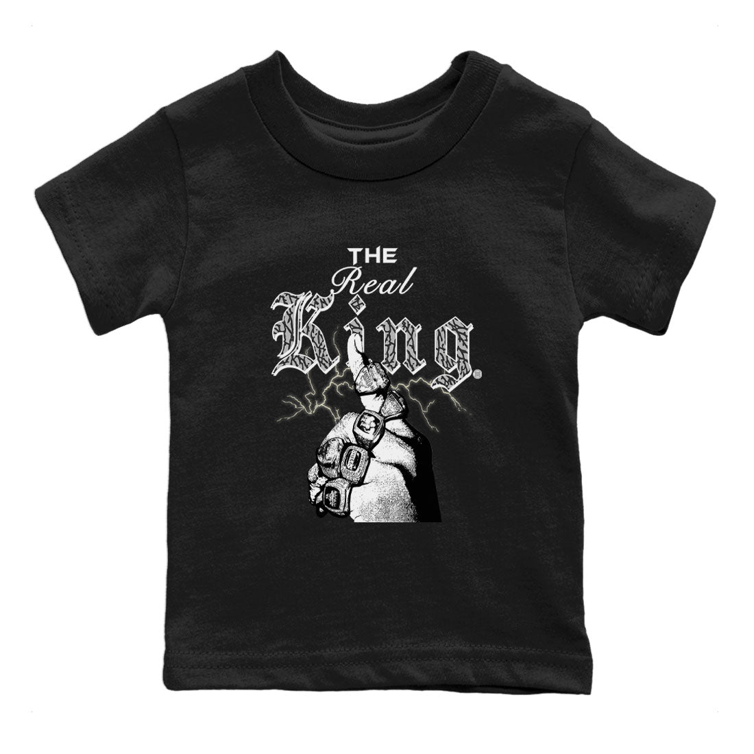 3s Retro Off Noir shirt to match jordans The Real King sneaker tees Air Jordan 3 Off Noir SNRT Sneaker Tees Baby Toddler Black 2 T-Shirt