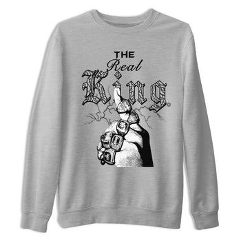 3s Retro Off Noir shirt to match jordans The Real King sneaker tees Air Jordan 3 Off Noir SNRT Sneaker Tees Streetwear Casual Fit Heather Grey 2 T-Shirt