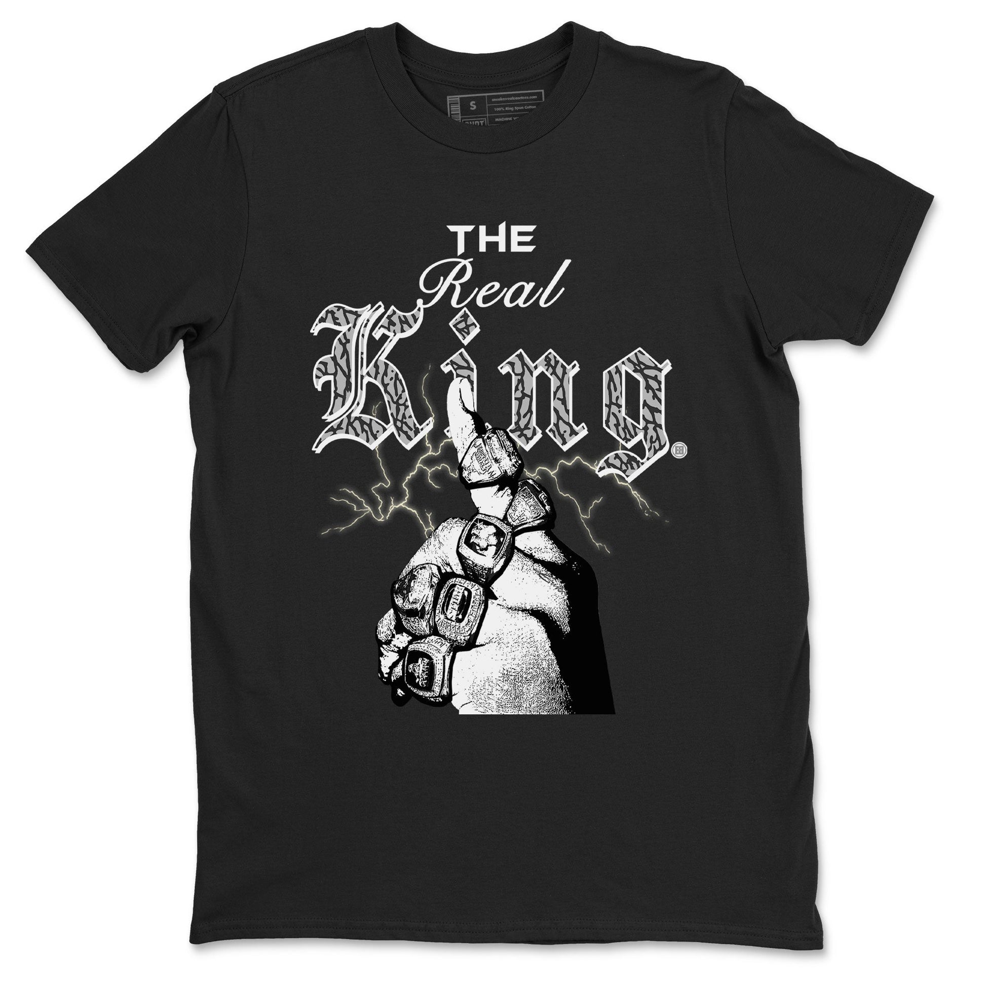 3s Retro Off Noir shirt to match jordans The Real King sneaker tees Air Jordan 3 Off Noir SNRT Sneaker Tees Streetwear Casual Fit Black 2 T-Shirt