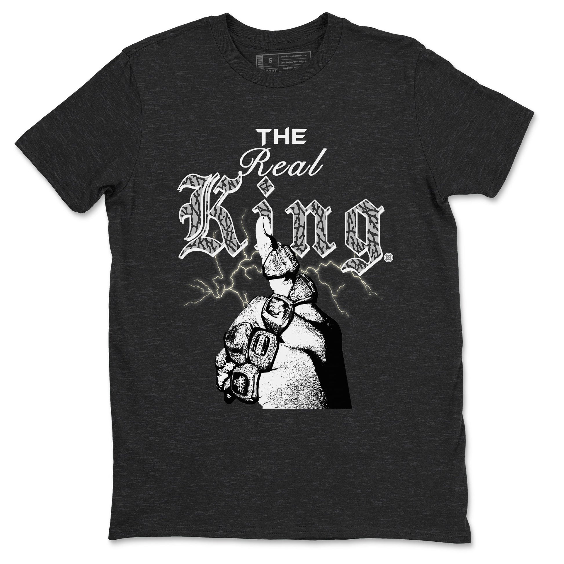 3s Retro Off Noir shirt to match jordans The Real King sneaker tees Air Jordan 3 Off Noir SNRT Sneaker Tees Streetwear Casual Fit Charcoal Heather 2 T-Shirt