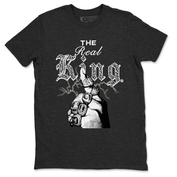 3s Retro Off Noir shirt to match jordans The Real King sneaker tees Air Jordan 3 Off Noir SNRT Sneaker Tees Streetwear Casual Fit Charcoal Heather 2 T-Shirt