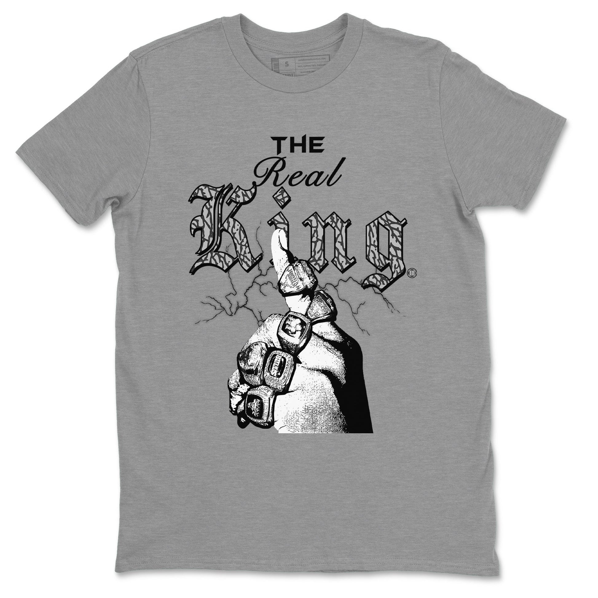 3s Retro Off Noir shirt to match jordans The Real King sneaker tees Air Jordan 3 Off Noir SNRT Sneaker Tees Streetwear Casual Fit Heather Grey 2 T-Shirt