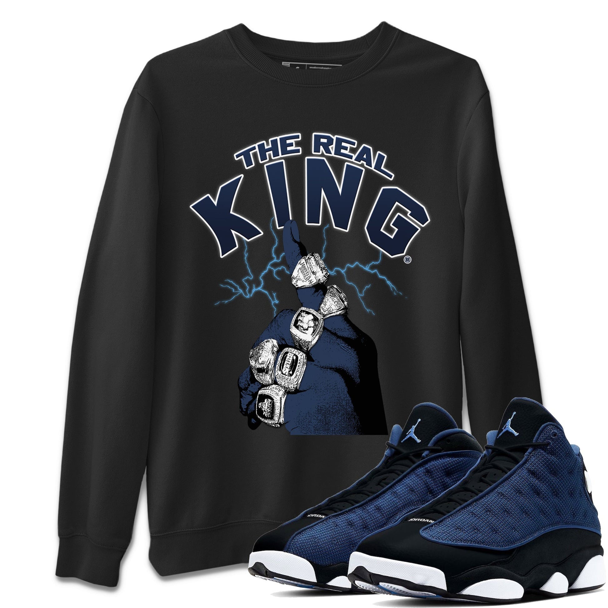 Jordan 13 Brave Blue Sneaker Match Tees The Real King Sneaker Tees Jordan 13 Brave Blue Sneaker Release Tees Unisex Shirts