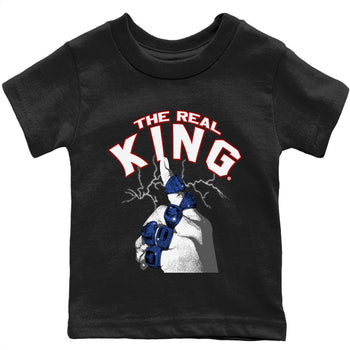 Jordan 13 French Blue Sneaker Match Tees The Real King Sneaker Tees Jordan 13 French Blue Sneaker Release Tees Kids Shirts
