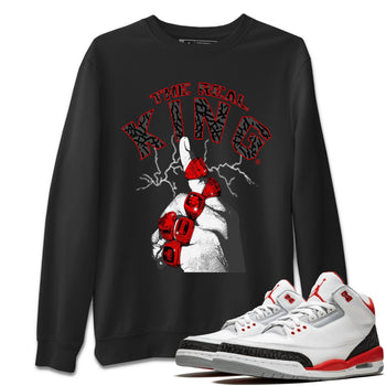 Jordan 3 Fire Red Sneaker Match Tees The Real King Sneaker Tees Jordan 3 Fire Red Sneaker Release Tees Unisex Shirts