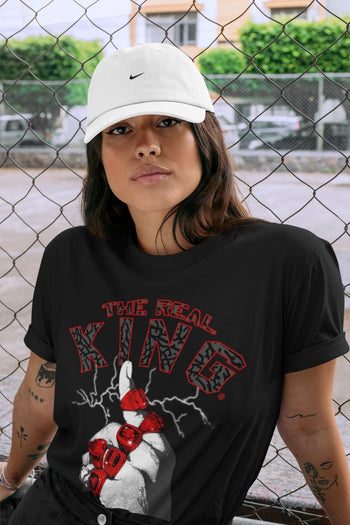 Jordan 3 Fire Red Sneaker Match Tees The Real King Sneaker Tees Jordan 3 Fire Red Sneaker Release Tees Unisex Shirts