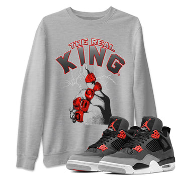 Jordan 4 Infrared Sneaker Match Tees The Real King Sneaker Tees Jordan 4 Infrared Sneaker Release Tees Unisex Shirts