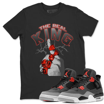Jordan 4 Infrared Sneaker Match Tees The Real King Sneaker Tees Jordan 4 Infrared Sneaker Release Tees Unisex Shirts