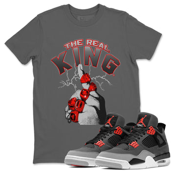 Jordan 4 Infrared Sneaker Match Tees The Real King Sneaker Tees Jordan 4 Infrared Sneaker Release Tees Unisex Shirts