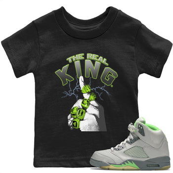 Jordan 5 Green Bean Sneaker Match Tees The Real King Sneaker Tees Jordan 5 Green Bean Sneaker Release Tees Kids Shirts