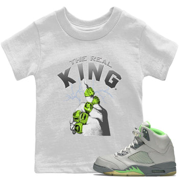 Jordan 5 Green Bean Sneaker Match Tees The Real King Sneaker Tees Jordan 5 Green Bean Sneaker Release Tees Kids Shirts