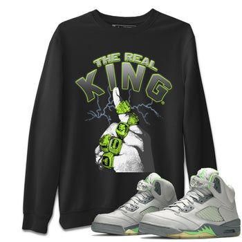 Jordan 5 Green Bean Sneaker Match Tees The Real King Sneaker Tees Jordan 5 Green Bean Sneaker Release Tees Unisex Shirts